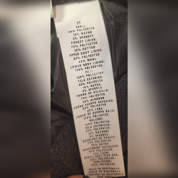 Rothschild 2t Jacket Wool Blend Pea Coat Dark Gray Zipper and Buttons Pockets - Picture 4 of 8